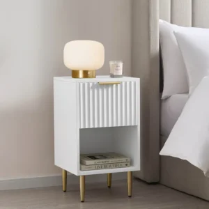 Evie 1 Drawer Nightstand – Warm White